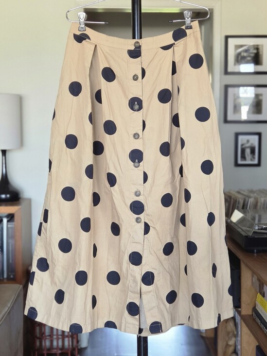 Who What Wear Dresses & Skirts - Who What Wear Beige Maxi Skirt with Black Polka Dots